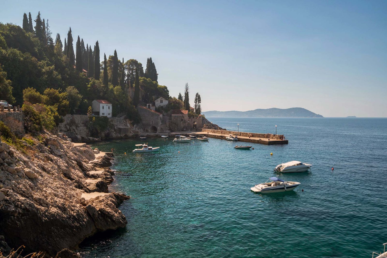 adriatic-coast-with-sunny-harbor-in-trsteno-dalmatia-croatia-tourist-attraction-near-dubrovnik